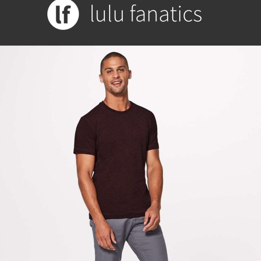 Men’s Lululemon 5 Year Basic Tee ~Sz XL Heathered Bordeaux Drama Pima Cotton